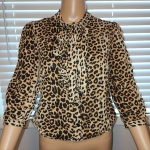 Sheer cheetah print shirt .... Size M
